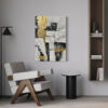 Gilded Fragments – Hand Painted Abstract Canvas Art