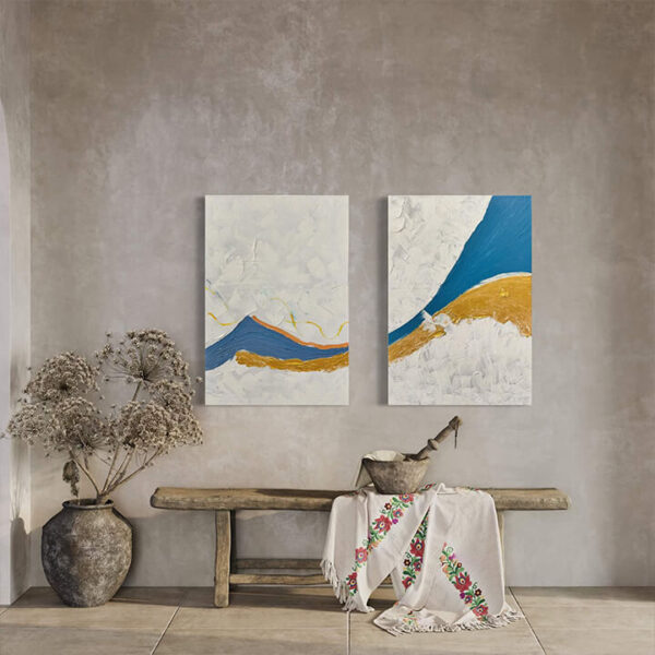 Hand-Painted Serene Elegance Abstract Canvas Art - Professionally Stretched 1